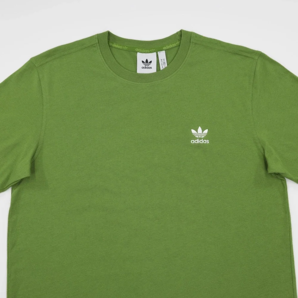 Adidas Originals Men's Crew Neck Short‎ Sleeve Trefoil Logo Tee Green Size M - Picture 2 of 11